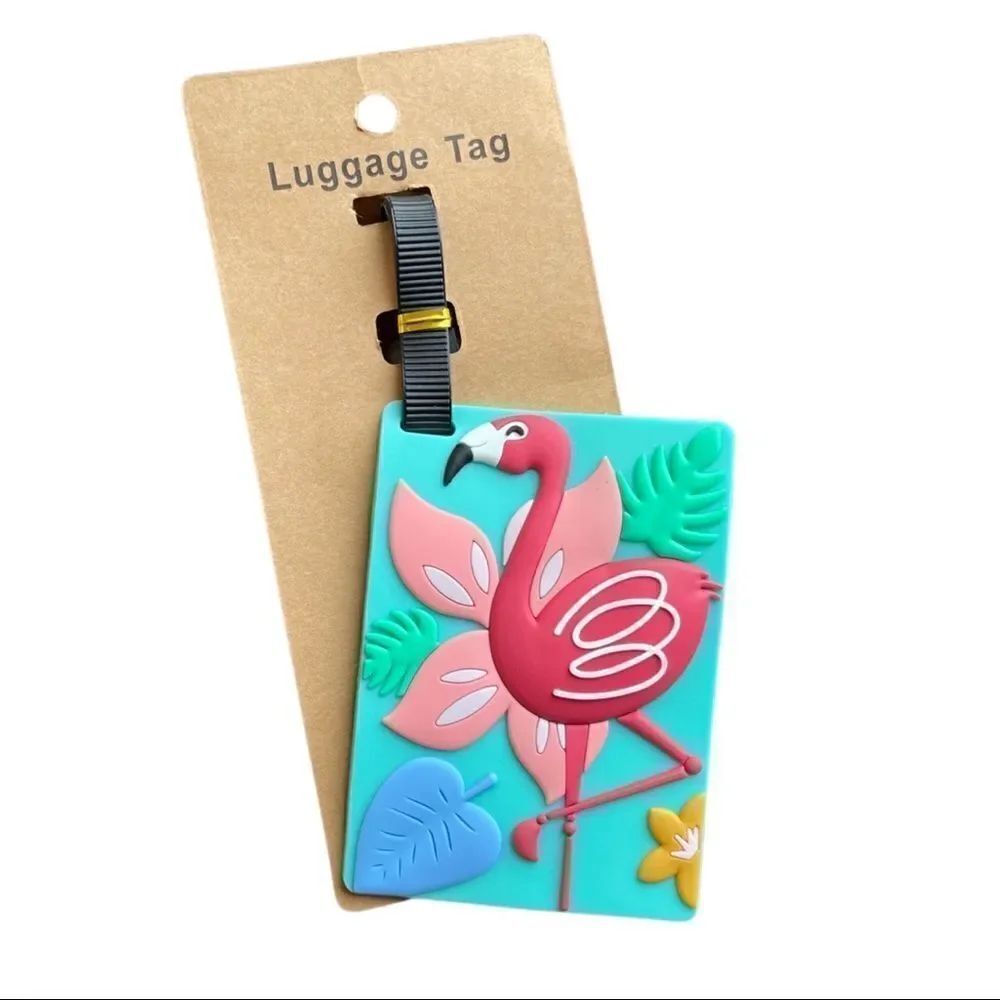 Silicone Flamingo Luggage Travel Tag • NWT